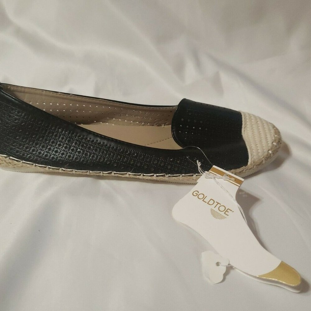 Gold Toe Comfort Plus New Size 8.5 Wide Black Slip